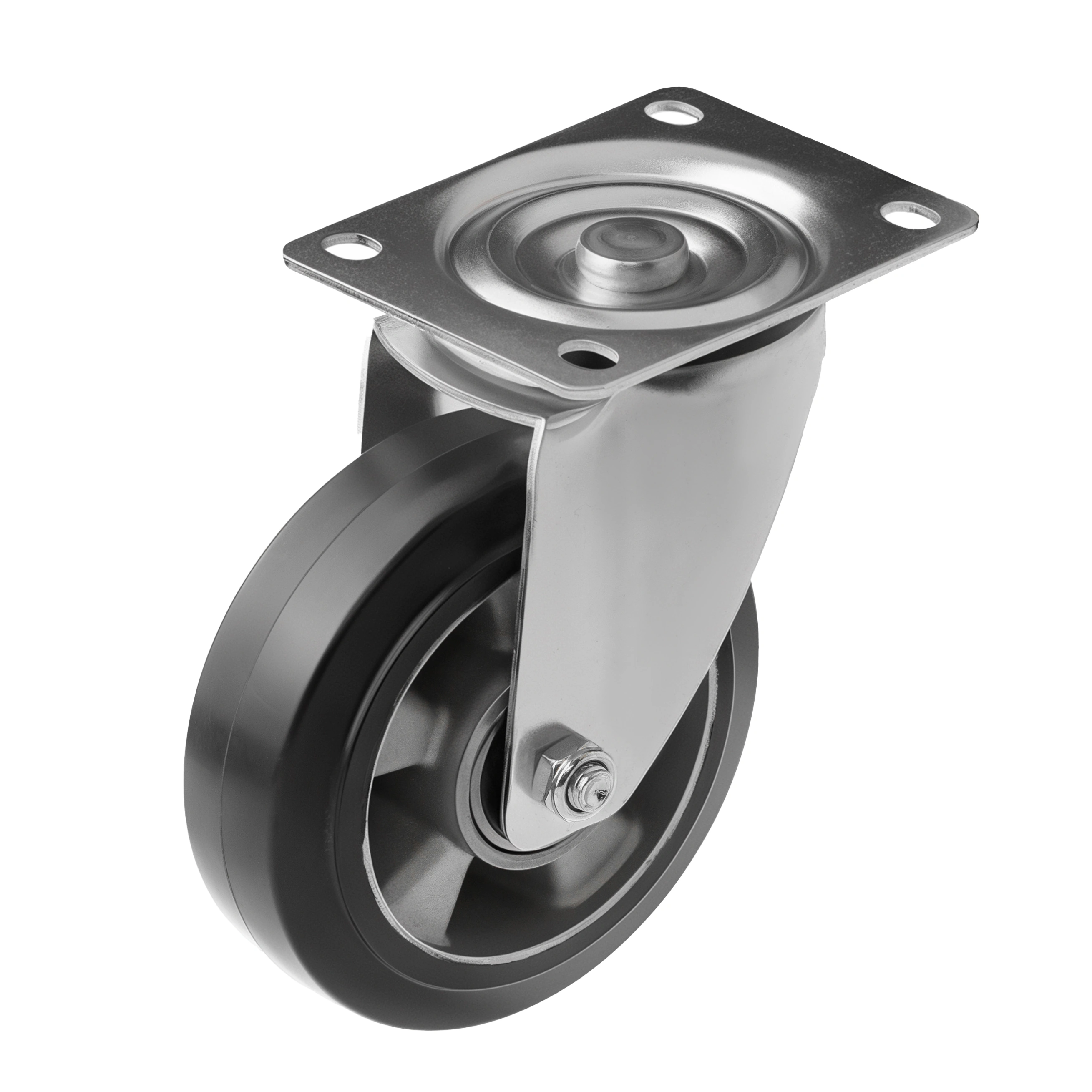 SCDL 80 EU - Большегрузное колесо с алюминиевым ободом 200 мм (поворот., площадка, черная резина, шарикоподш.)