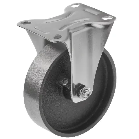 FCss 46 - Большегрузное чугунное колесо без резины 100 мм (неповорот., площадка, светл. обод.)