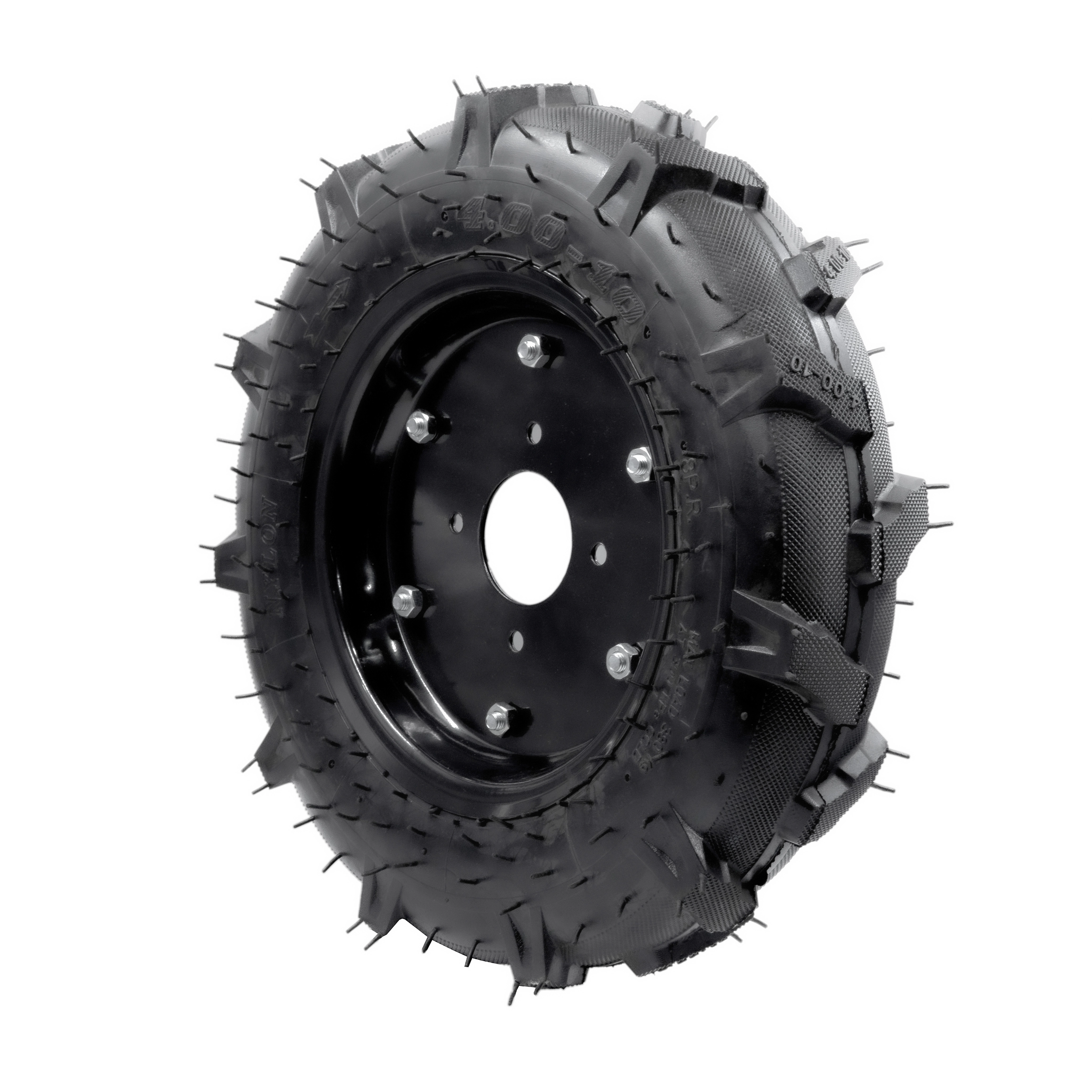 Колесо для мотоблока 4.00-10 «Елочка», диаметр 480 мм, 4 отверстия в сборе (шина+камера+диск)