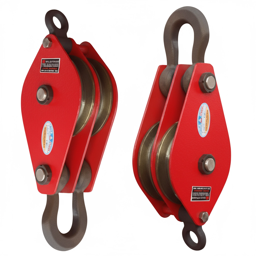 Блок монтажный двухрольный с ушком (проушиной) 5 т 2 ролика