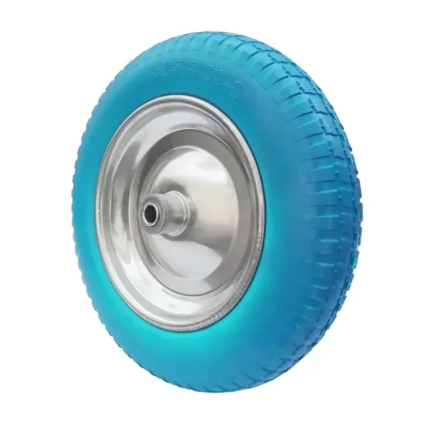 PU 2403-16w - Пенополиур. колесо, мет.обод, симм.ст, шарик, свар.диск(350 мм, ось 16мм, 3.25/3.00-8)